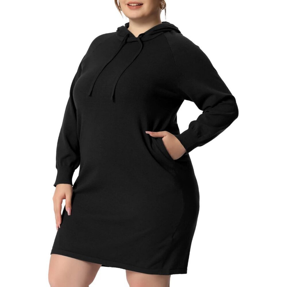 Plus Size Hoodie Sweater Dress Women Long Sleeve Bodycon Casual Fall